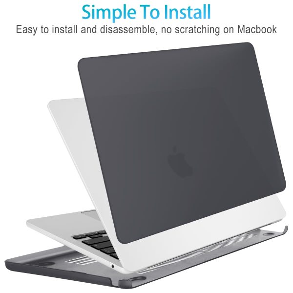 15 inch Air 2023 MacBook Air Matte Case  A2941 M2 Chip Hard Shell Case Keyboard Cover Black - Image 3