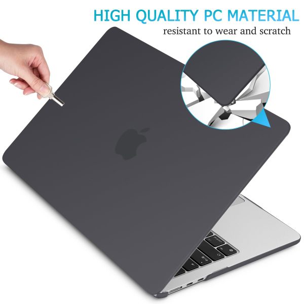 15 inch Air 2023 MacBook Air Matte Case  A2941 M2 Chip Hard Shell Case Keyboard Cover Black - Image 4