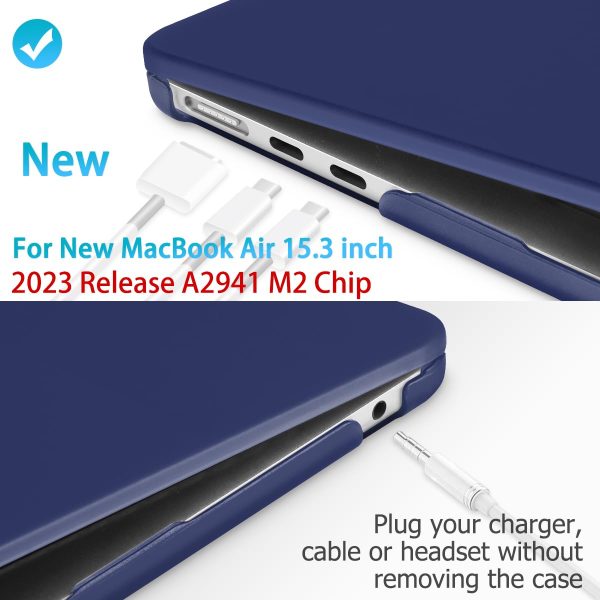 15 inch Air 2023 MacBook Air Matte Case  A2941 M2 Chip Hard Shell Case Keyboard Cover Blue - Image 2