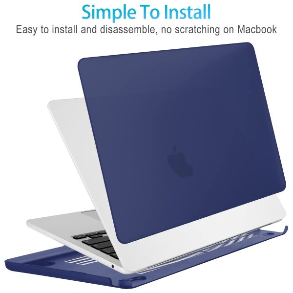 15 inch Air 2023 MacBook Air Matte Case  A2941 M2 Chip Hard Shell Case Keyboard Cover Blue - Image 3