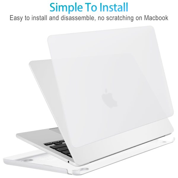 15 inch Air 2023 MacBook Air Matte Case  A2941 M2 Chip Hard Shell Case Keyboard Cover White - Image 3