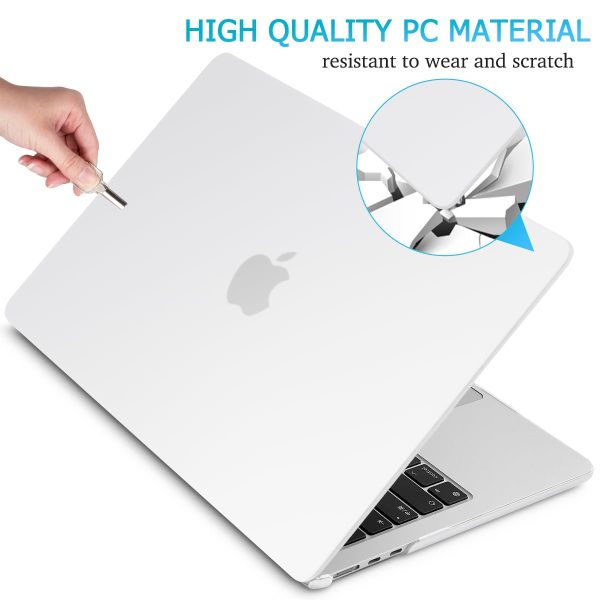 15 inch Air 2023 MacBook Air Matte Case  A2941 M2 Chip Hard Shell Case Keyboard Cover White - Image 4