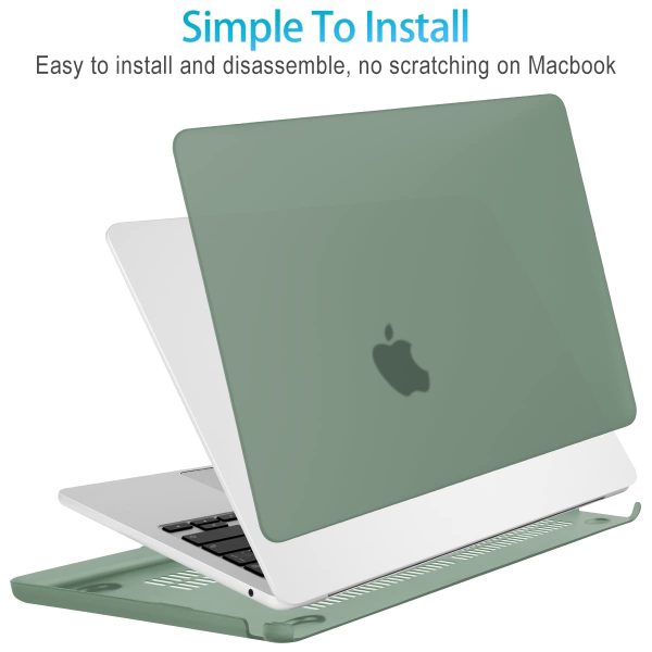 15 inch Air 2023 MacBook Air Matte Case  A2941 M2 Chip Hard Shell Case Keyboard Cover Midnight Green - Image 3