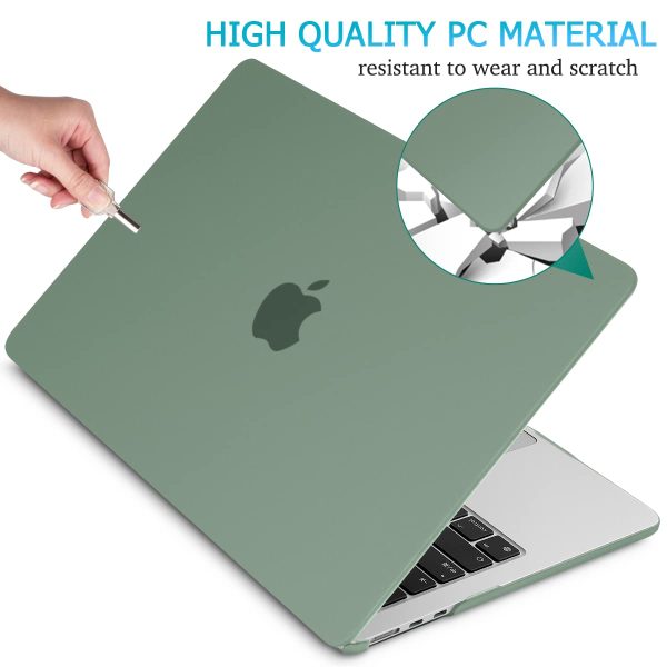 15 inch Air 2023 MacBook Air Matte Case  A2941 M2 Chip Hard Shell Case Keyboard Cover Midnight Green - Image 4