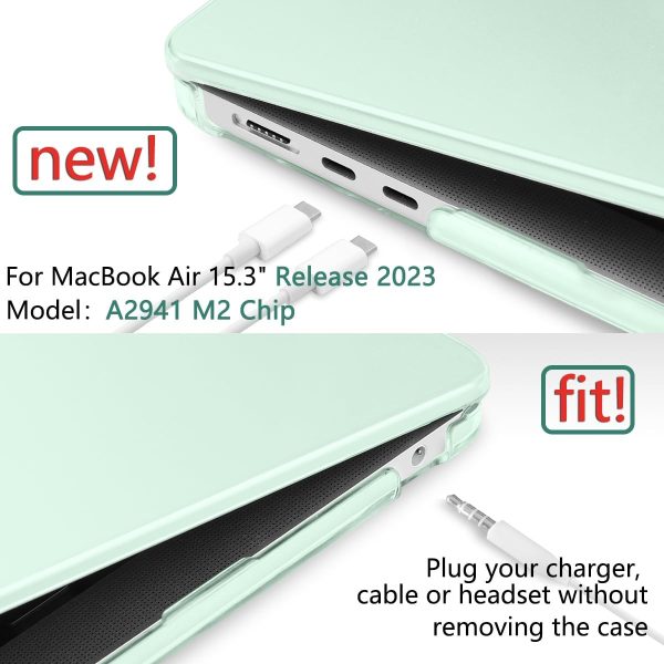 15 inch Air 2023 MacBook Air Matte Case  A2941 M2 Chip Hard Shell Case Keyboard Cover Green - Image 3