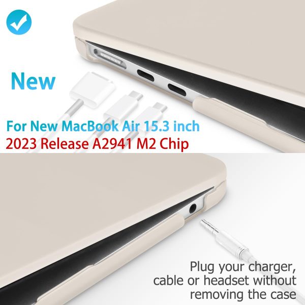 15 inch Air 2023 MacBook Air Matte Case  A2941 M2 Chip Hard Shell Case Keyboard Cover Grey - Image 2