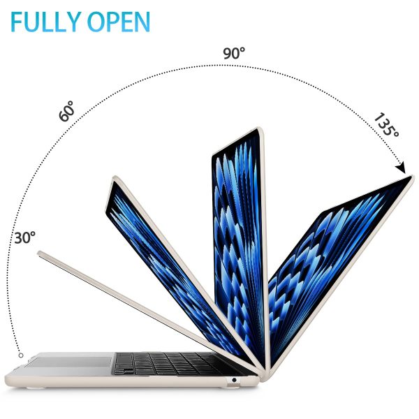 15 inch Air 2023 MacBook Air Matte Case  A2941 M2 Chip Hard Shell Case Keyboard Cover Grey - Image 5