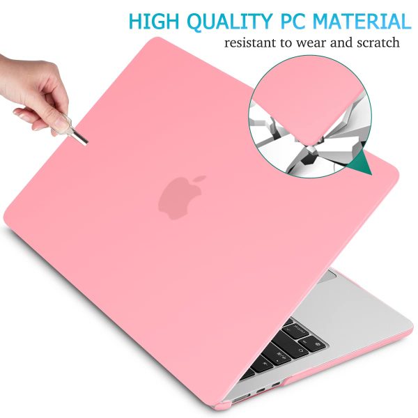 15 inch Air 2023 MacBook Air Matte Case  A2941 M2 Chip Hard Shell Case Keyboard Cover Pink - Image 4