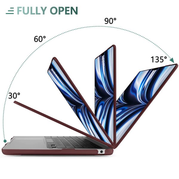 15 inch Air 2023 MacBook Air Matte Case  A2941 M2 Chip Hard Shell Case Keyboard Cover Wine Red - Image 4