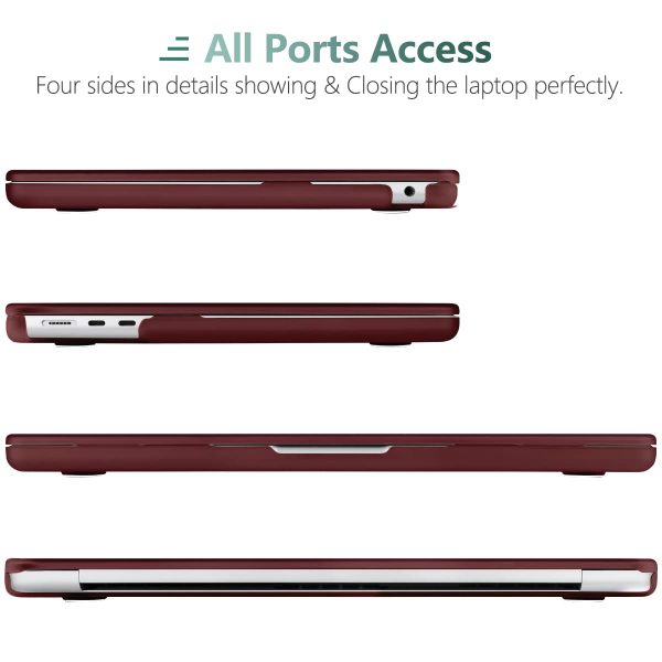 15 inch Air 2023 MacBook Air Matte Case  A2941 M2 Chip Hard Shell Case Keyboard Cover Wine Red - Image 6