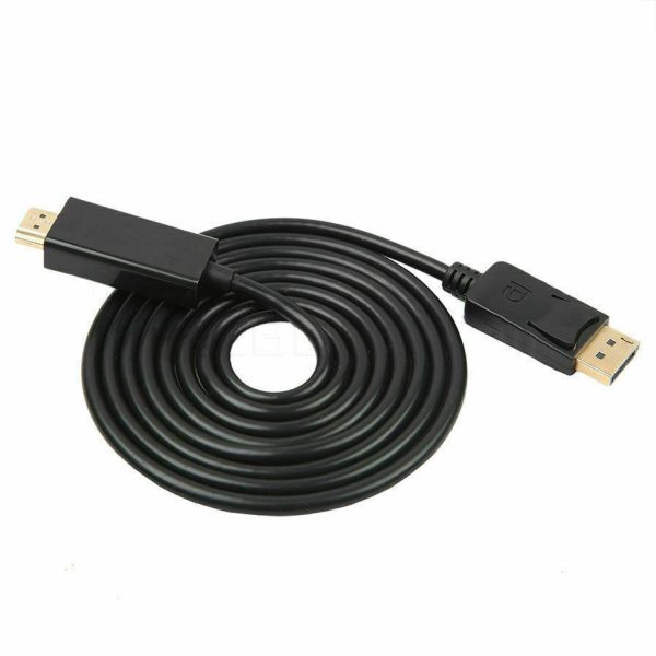 1.8m DisplayPort Display Port DP Gold to HDMI Male Video Audio Converter Cable - Image 3