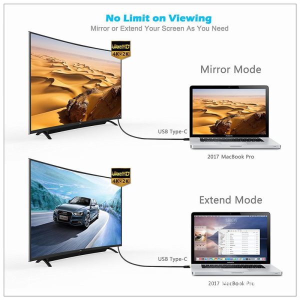 1.8M Type C USB-C Thunderbolt 3 to Display port DP Cable Male to Male Converter - Image 4
