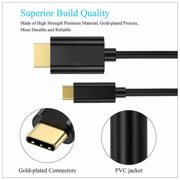 1.8M USB Type C USB-C Thunderbolt 3 to HDMI Cable Male to Male Converter - Image 5