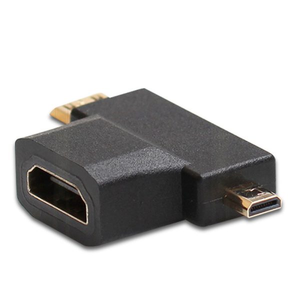 2in1 Mini HDMI Micro HDMI Male to HDMI Female Adapter Converter 1080P - Image 2