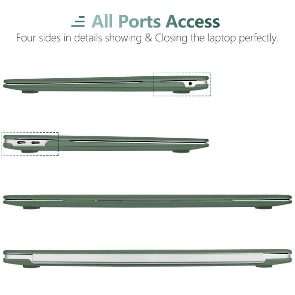 Suitable for  MacBook Air 13 Inch Case 2022 2021 2020 2019 2018, A1932, A2179, A2337 Shell Case Keyboard Cover Dark Green - Image 8