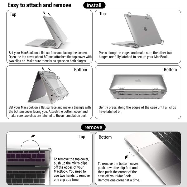 Suitable for  MacBook Air 13 Inch Case 2022 2021 2020 2019 2018, A1932, A2179, A2337 Shell Case Keyboard Cover Dark Green - Image 10
