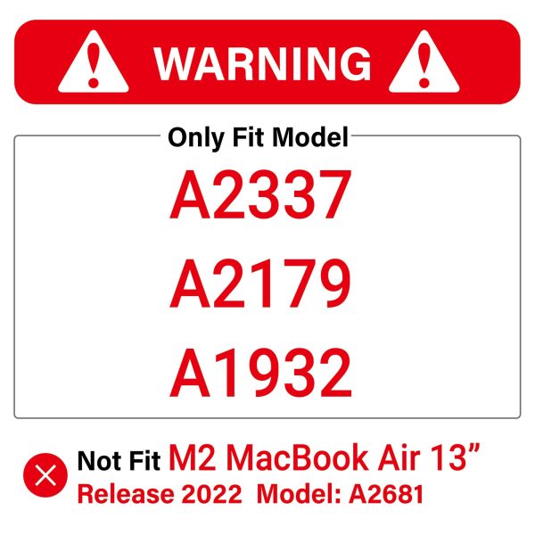 Suitable for  MacBook Air 13 Inch Case 2022 2021 2020 2019 2018, A1932, A2179, A2337 Shell Case Keyboard Cover Grey - Image 2
