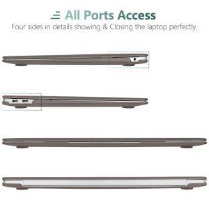 Suitable for  MacBook Air 13 Inch Case 2022 2021 2020 2019 2018, A1932, A2179, A2337 Shell Case Keyboard Cover Grey - Image 6