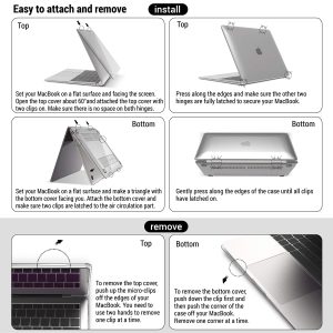 Suitable for  MacBook Air 13 Inch Case 2022 2021 2020 2019 2018, A1932, A2179, A2337 Shell Case Keyboard Cover Grey - Image 9