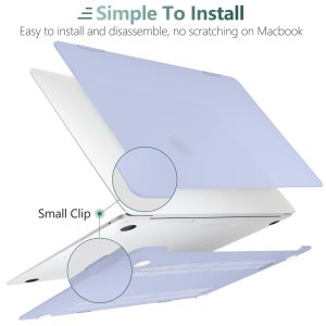 Suitable for  MacBook Air 13 Inch Case 2022 2021 2020 2019 2018, A1932, A2179, A2337 Shell Case Keyboard Cover lavender Grey - Image 9