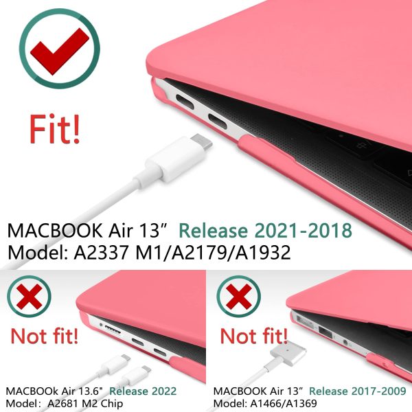 MacBook Air 13 Inch Case 2020 2019 2018, A1932, A2179, A2337 Shell Case Keyboard Cover Pink - Image 3
