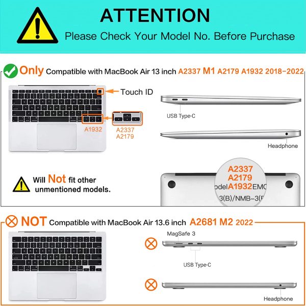 MacBook Air 13 Inch Case 2020 2019 2018, A1932, A2179, A2337 Shell Case Keyboard Cover Purple - Image 3