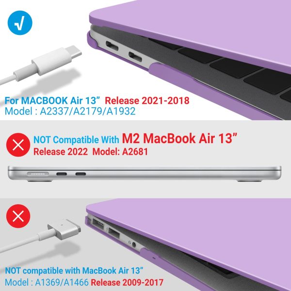 MacBook Air 13 Inch Case 2020 2019 2018, A1932, A2179, A2337 Shell Case Keyboard Cover Purple - Image 4