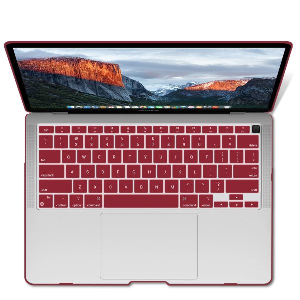 MacBook Air 13 Inch Case 2020 2019 2018, A1932, A2179,A2337 Shell Case Keyboard Cover Wine Red - Image 9