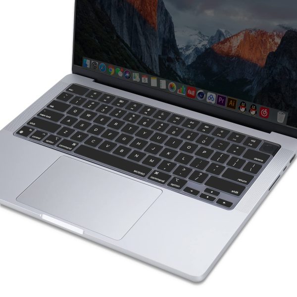 Keyboard Cover Skin For MacBook Pro 13 Pro 16 A2338 A2289 A2251 A2141 M1 M2 2020 to 2023 Black - Image 5