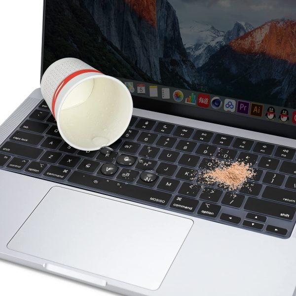 Keyboard Cover Skin For MacBook Pro 13 Pro 16 A2338 A2289 A2251 A2141 M1 M2 2020 to 2023 Black - Image 7
