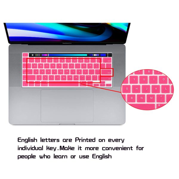 Keyboard Cover Skin For MacBook Pro 13 Pro 16 A2338 A2289 A2251 A2141 M1 M2 2020 to 2023 Hot Pink - Image 5