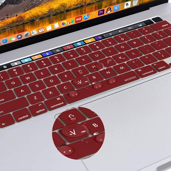 Keyboard Cover Skin For MacBook Pro 13 Pro 16 A2338 A2289 A2251 A2141 M1 M2 2020 to 2023 Wine Red - Image 3