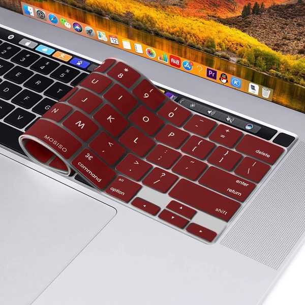 Keyboard Cover Skin For MacBook Pro 13 Pro 16 A2338 A2289 A2251 A2141 M1 M2 2020 to 2023 Wine Red - Image 4