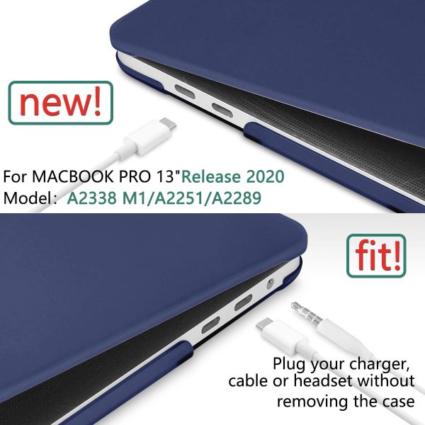 Navy Blue MacBook Pro 13 Inch Case 2016-2023 M1 M2 A2338 A2289 A2251 A2159 Hard Shell Case Keyboard Cover - Image 4