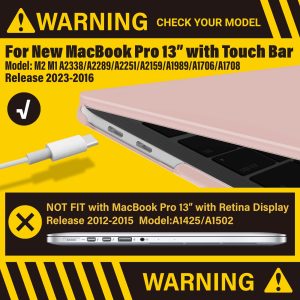 Suitable for  Sold Pink MacBook Pro 13 Inch Case 2016-2023 M1 M2 A2338 A2289 A2251 A2159 Hard Shell Case Keyboard Cover - Image 2