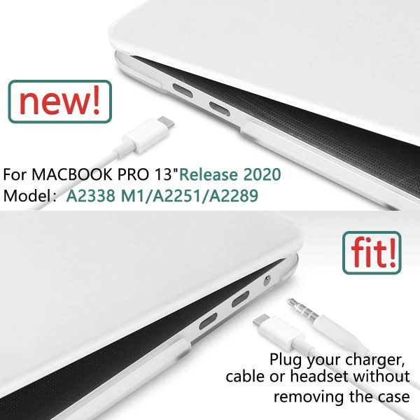 MacBook Pro 13 Inch Case 2016-2023 M1 M2 A2338 A2289 A2251 A2159 Hard Shell Case Keyboard Cover White - Image 5