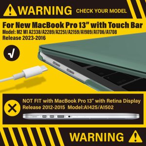 Suitable for  Midnight Green MacBook Pro 13 Inch Case 2016-2023 M1 M2 A2338 A2289 A2251 A2159 Hard Shell Case Keyboard Cover - Image 2