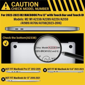Suitable for  Midnight Green MacBook Pro 13 Inch Case 2016-2023 M1 M2 A2338 A2289 A2251 A2159 Hard Shell Case Keyboard Cover - Image 3