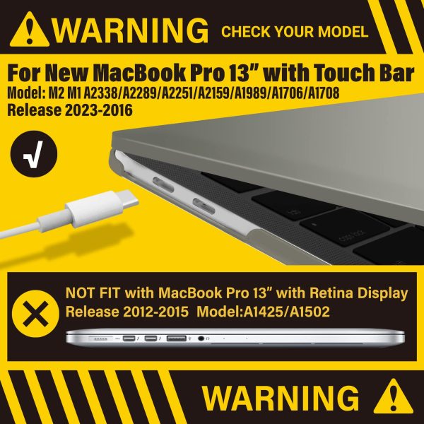 Suitable for  Grey MacBook Pro 13 Inch Case 2016-2023 M1 M2 A2338 A2289 A2251 A2159 Hard Shell Case Keyboard Cover - Image 2