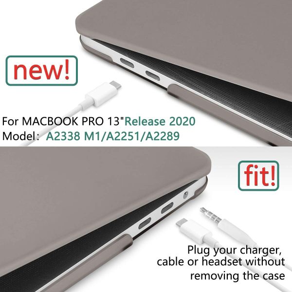 Suitable for  Grey MacBook Pro 13 Inch Case 2016-2023 M1 M2 A2338 A2289 A2251 A2159 Hard Shell Case Keyboard Cover - Image 6