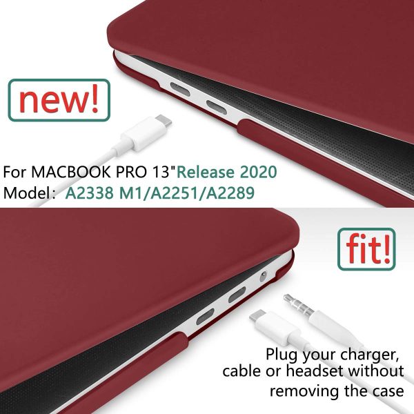 Wine Red MacBook Pro 13 Inch Case 2016-2023 M1 M2 A2338 A2289 A2251 A2159 Hard Shell Case Keyboard Cover - Image 4