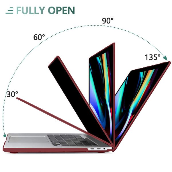 Wine Red MacBook Pro 13 Inch Case 2016-2023 M1 M2 A2338 A2289 A2251 A2159 Hard Shell Case Keyboard Cover - Image 7