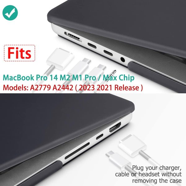 Suitable for MacBook Pro 14 Max Inch Case 2023 2022 2021 M2 A2779 M1 A2442 Hardshell Case Keyboard Cover Black - Image 6