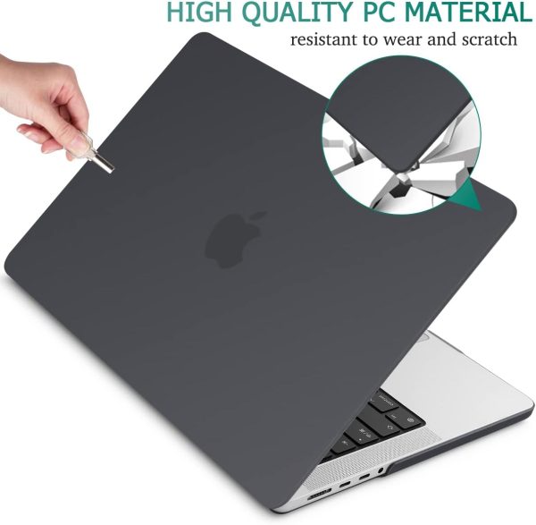 Suitable for MacBook Pro 14 Max Inch Case 2023 2022 2021 M2 A2779 M1 A2442 Hardshell Case Keyboard Cover Black - Image 9