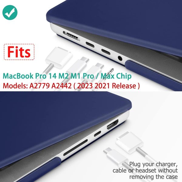 Suitable for MacBook Pro 14 Max Inch Case 2023 2022 2021 M2 A2779 M1 A2442 Hardshell Case Keyboard Cover Blue - Image 4