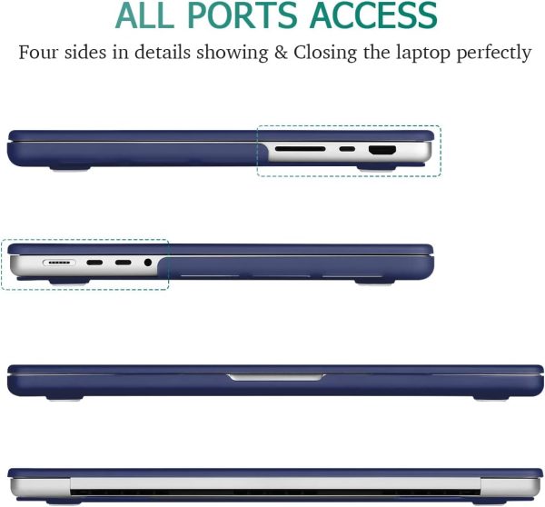 Suitable for MacBook Pro 14 Max Inch Case 2023 2022 2021 M2 A2779 M1 A2442 Hardshell Case Keyboard Cover Blue - Image 6
