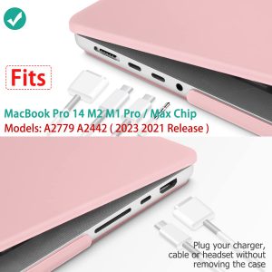 Suitable for MacBook Pro 14 Max Inch Case 2023 2022 2021 M2 A2779 M1 A2442 Hardshell Case Keyboard Cover Sold Pink - Image 2