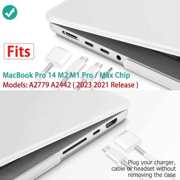 Suitable for MacBook Pro 14 Max Inch Case 2023 2022 2021 M2 A2779 M1 A2442 Hardshell Case Keyboard Cover White - Image 3