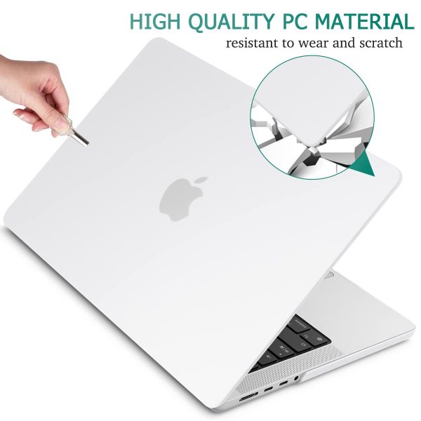Suitable for MacBook Pro 14 Max Inch Case 2023 2022 2021 M2 A2779 M1 A2442 Hardshell Case Keyboard Cover White - Image 6