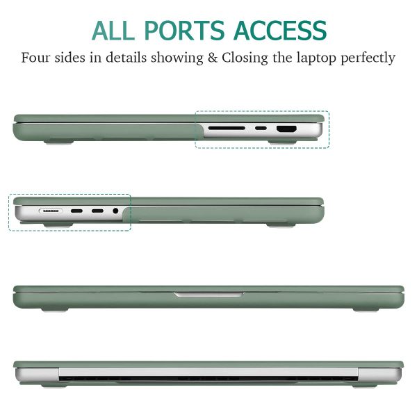 Suitable for  MacBook Pro 14 Max Inch Case 2023 2022 2021 M2 A2779 M1 A2442 Hardshell Case Keyboard Cover Midnight Green - Image 5